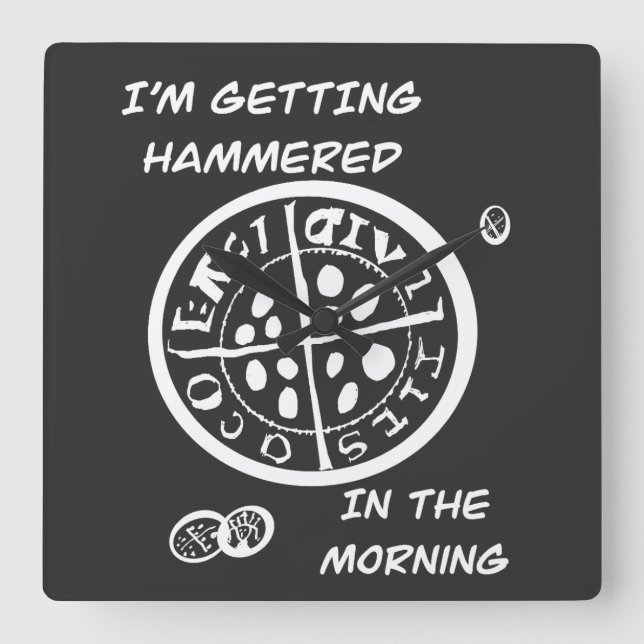 Horloge Carrée  Chercheur de métaux  (Recto)