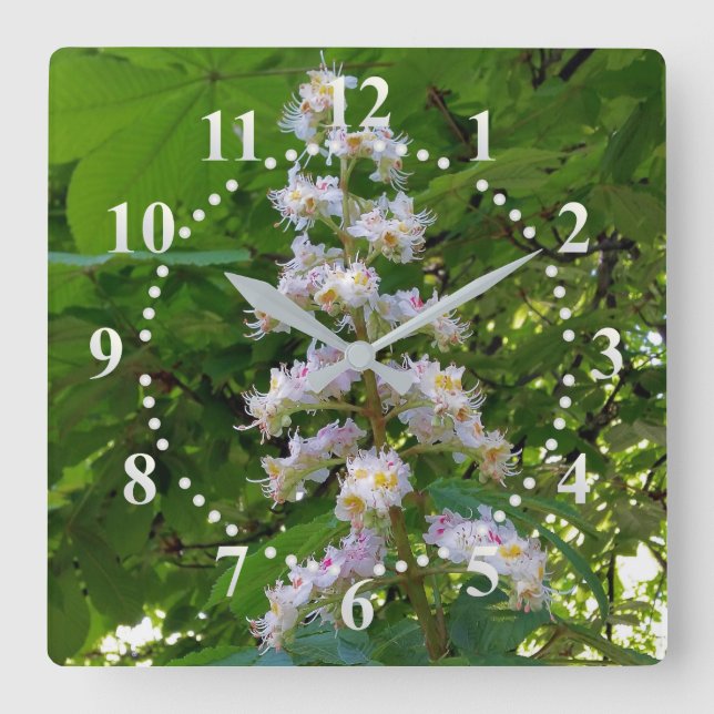 Horloge Carrée chestnut flower (Recto)