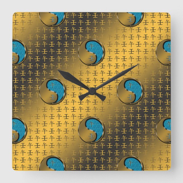 Horloge Carrée Cheval d'eau (Recto)