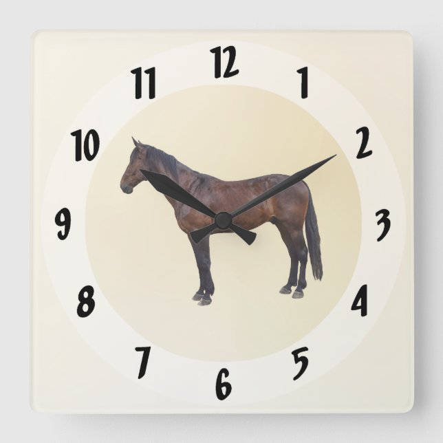 Horloge Carrée Cheval Morgan de profil (Recto)