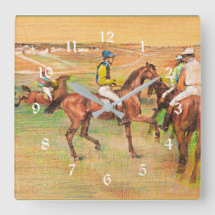 Horloge Carrée Chevaux de course, célèbre peinture d'Edgar Degas