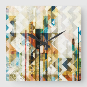 Horloge Carrée Chevron urbain II