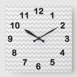 Horloge Carrée Chevron Zig-Zag