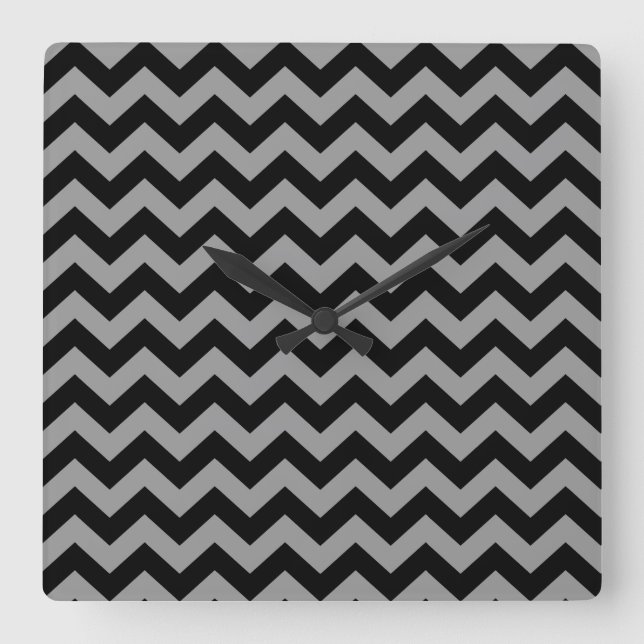 Horloge Carrée Chevrons Black Marocain Moods (Recto)