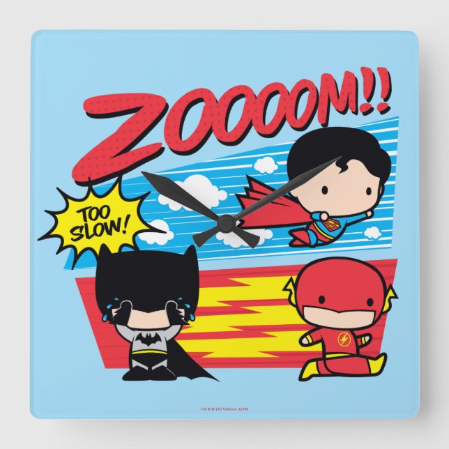 Horloge Carrée Chibi Batman Trop Lent ! (Recto)