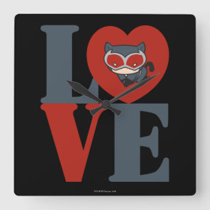 Horloge Carrée Chibi Catwoman LOVE