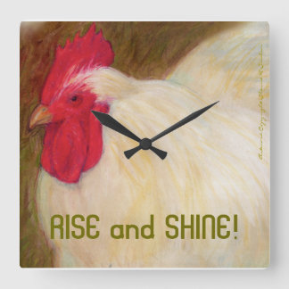 Horloge Carrée Chicken Wall Clock
