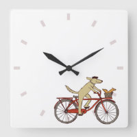 Chien cycliste avec ami écureuil - Art animalier a