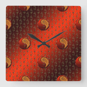 Horloge Carrée Chien de Bois