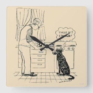 Horloge Carrée Chien vieillissant