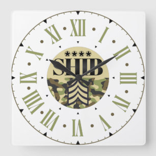 Horloge Carrée Chiffre du général de l'armée de terre