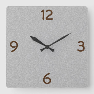 Horloge Carrée Chiffres trimestriels minimalistes gris
