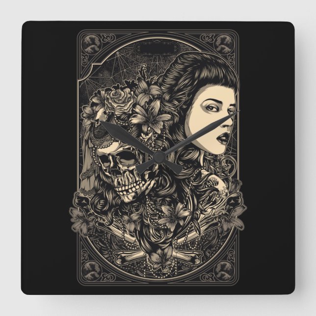 Horloge Carrée Chimie (Recto)