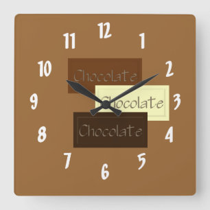 Horloge Carrée Chocolat triple