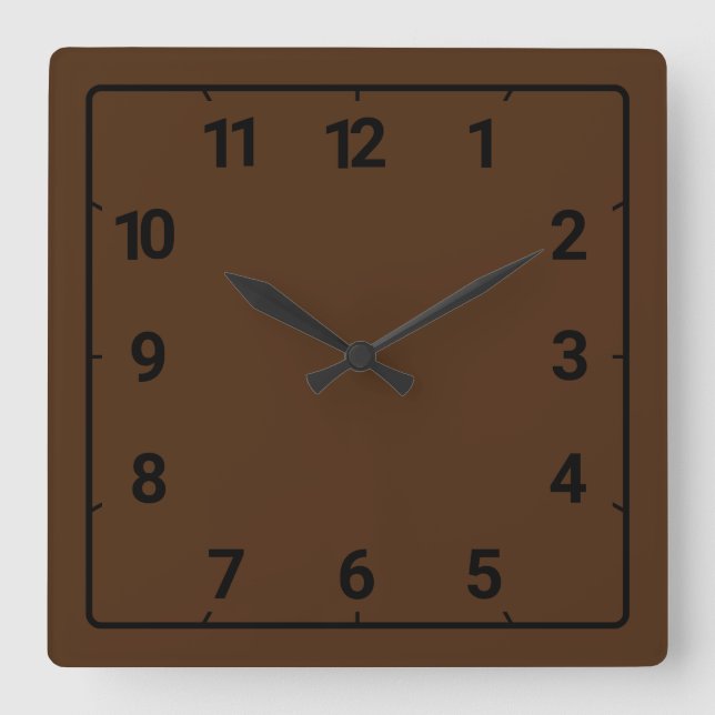 Horloge Carrée Chocolate brown (Recto)