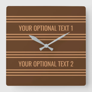 Horloge Carrée Chocolate Stripes custom wall clock