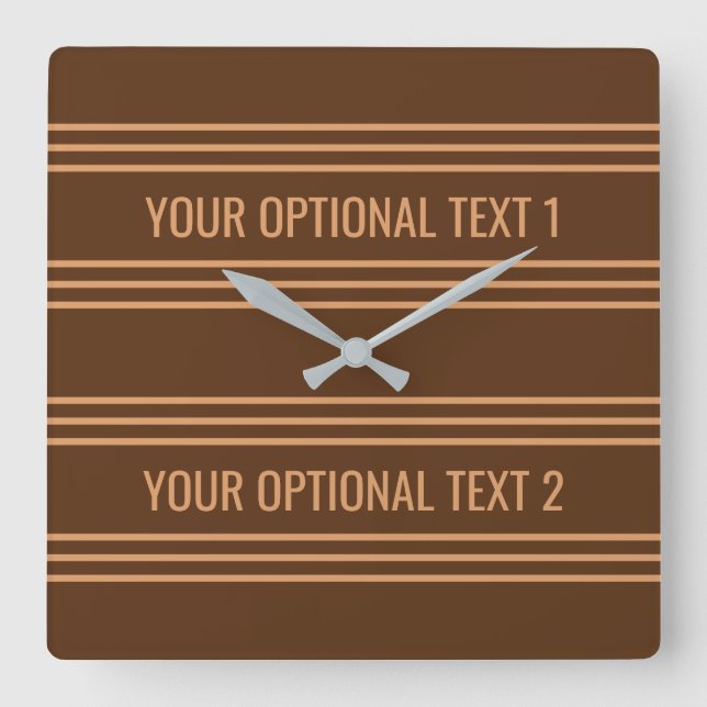 Horloge Carrée Chocolate Stripes custom wall clock (Recto)