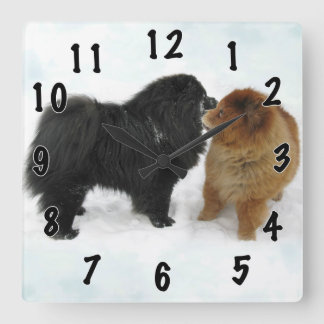 Horloge Carrée Chow-Chow-Liebe