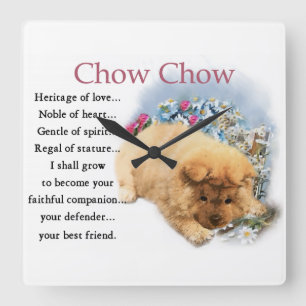 Horloge Carrée Chow Héritage de Love Puppy