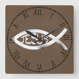 Horloge Carrée Christian Jesus Fish