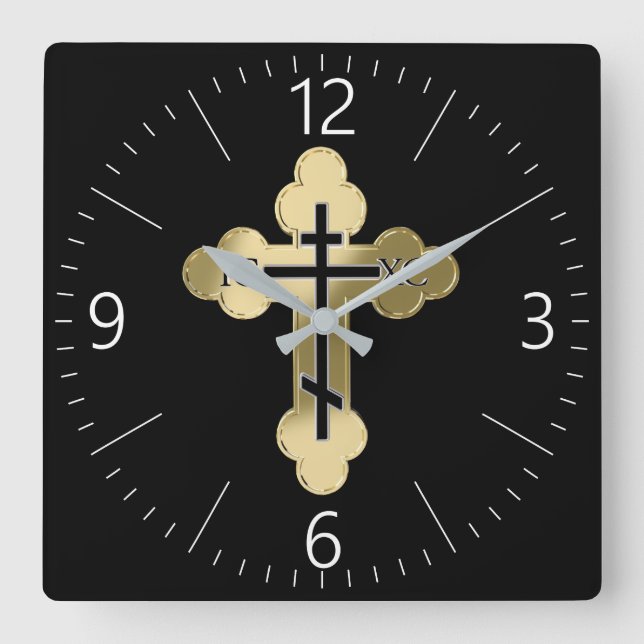 Horloge Carrée Christian orthodox cross (Recto)