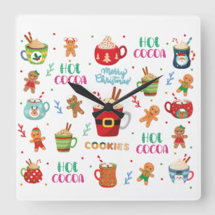 Horloge Carrée Christmas Cococoa, Ginger Cookies