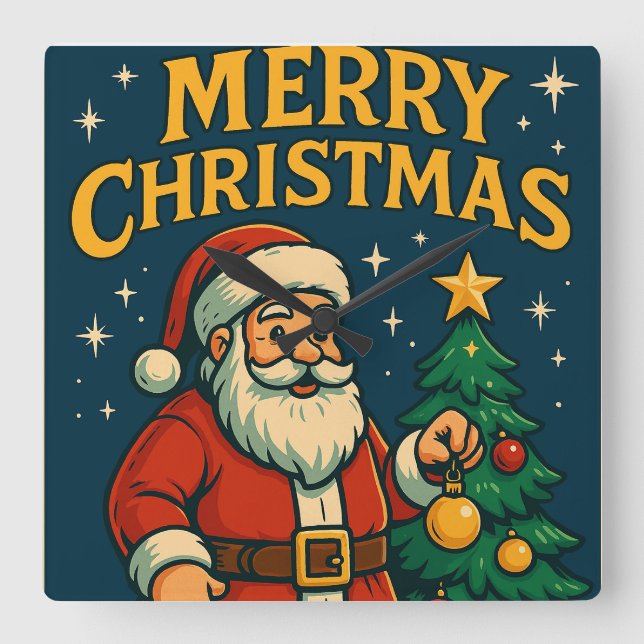 Horloge Carrée Christmas Magic (Recto)