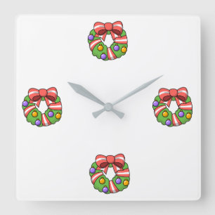 HORLOGE CARRÉE **CHRISTMAS WREATH OH CHRISTMAS WREATH** CLOCK