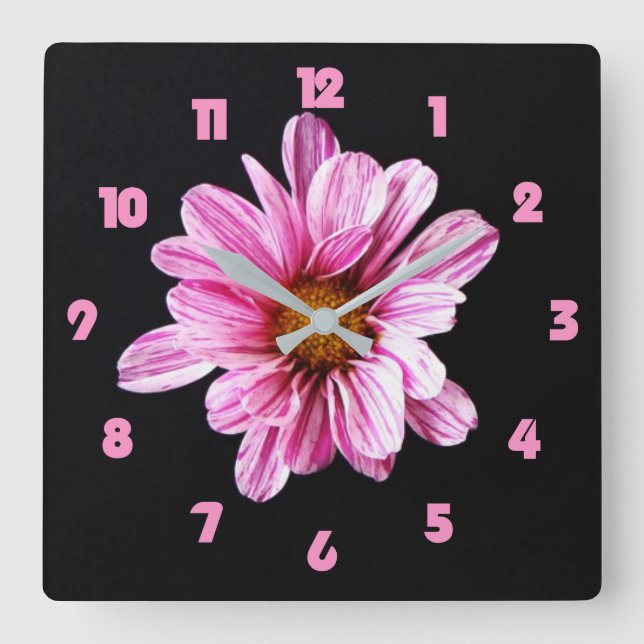 Horloge Carrée Chrysanthemum Flower (Recto)
