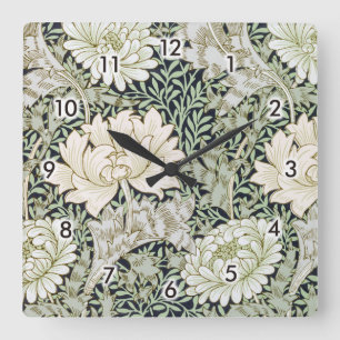 Horloge Carrée Chrysanthemum, William Morris