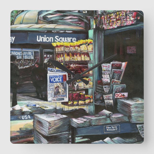 Horloge Carrée Chrysocolia Matin, Union Square, NYC (Recto)