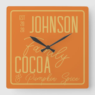 Horloge Carrée Chute Famille Cuisine Espace Citrouille