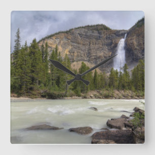 Horloge Carrée Chutes Takakkaw en Colombie-Britannique Canada