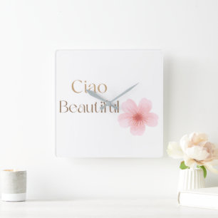Horloge Carrée Ciao Beau, Cadeau Floral Élégant