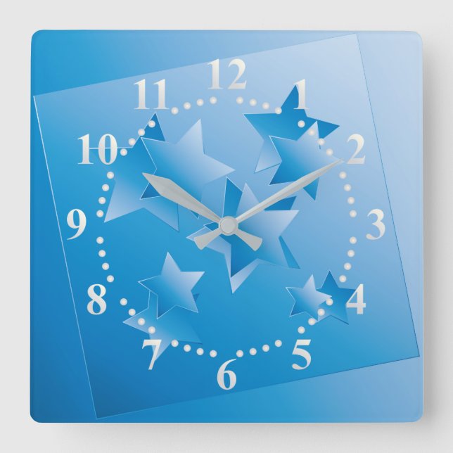 Horloge Carrée Ciel avec fenêtres (Recto)