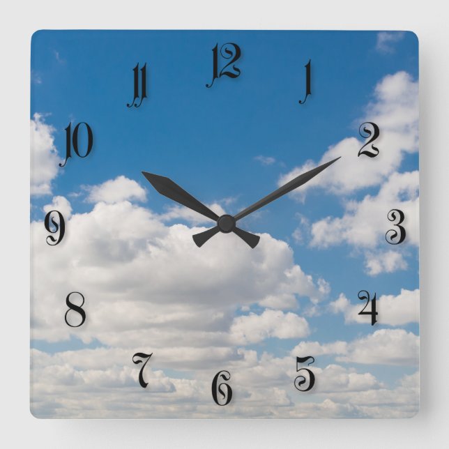 Horloge Carrée Ciel bleu (Recto)