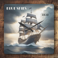 Ciel bleu devant le voilier antique