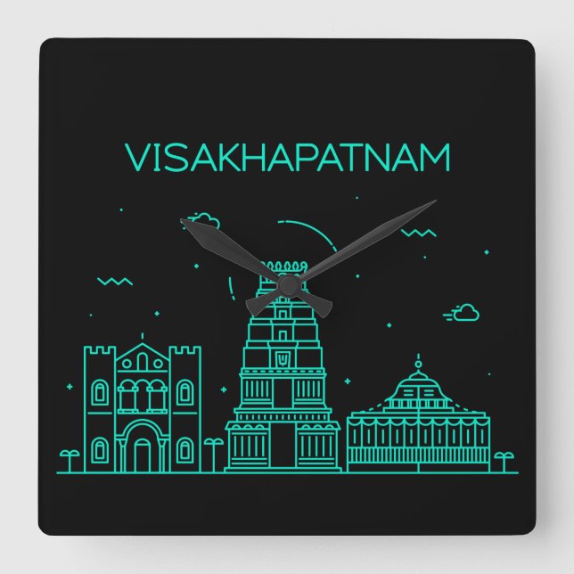 Horloge Carrée Ciel de Visakhapatnam (Recto)