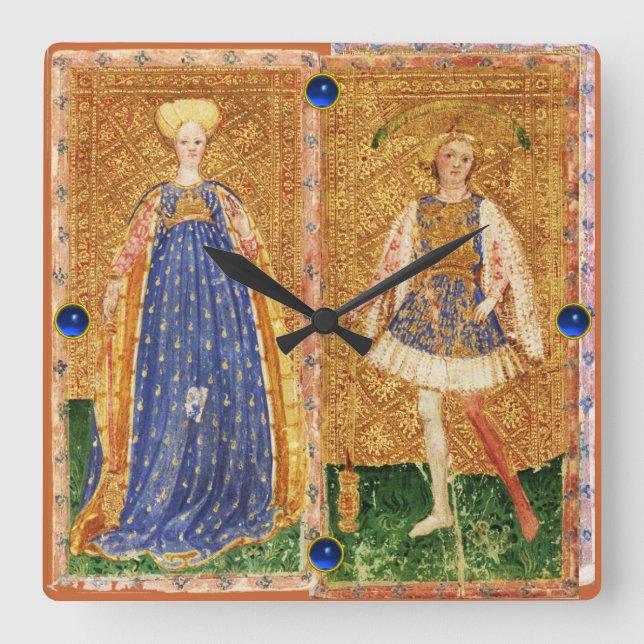 HORLOGE CARRÉE CIOTS ANCIENS DE RENAISSANCE /MAID ET PAGE DES VÊT (Recto)