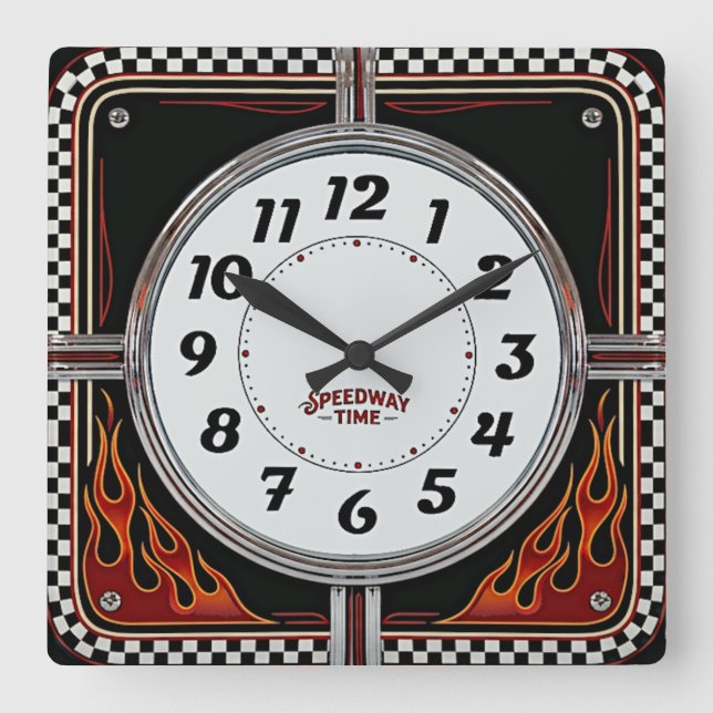 Horloge Carrée Circuit (Recto)