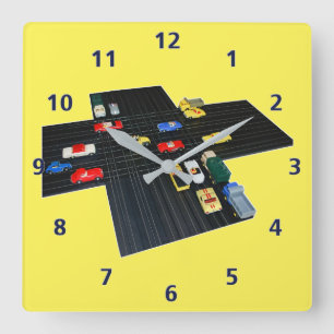Horloge Carrée Circuler en voiture de voiture de course