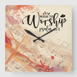 Horloge Carrée Citation chrétienne inspirée faite pour le culte