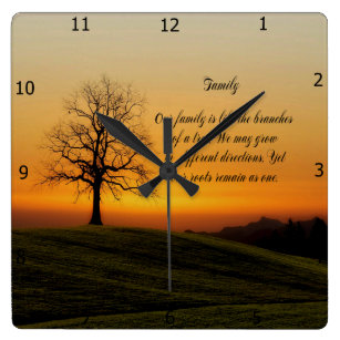 Racine Carree Horloges Murales Zazzle