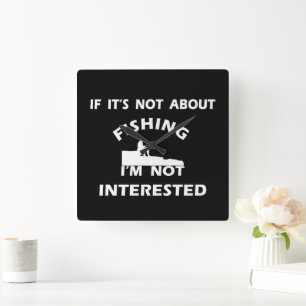 Horloge Carrée citations amusantes sur la pêche