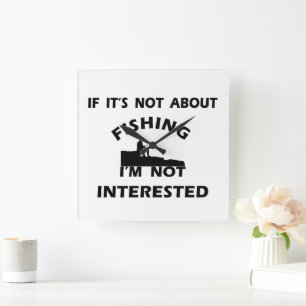 Horloge Carrée citations amusantes sur la pêche