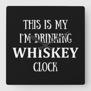 Horloge Carrée Citations amusantes sur l'amoureux du whisky