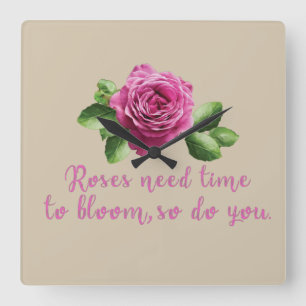 Horloge Carrée Citations amusantes sur les roses et l'amour