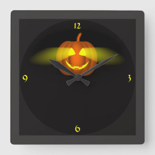 Horloge Carrée Citrouille brillant