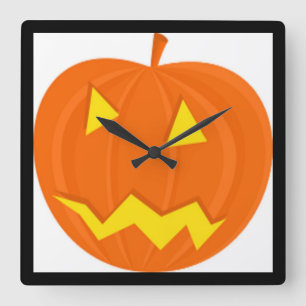 Horloge Carrée citrouille "HAPPY HALLOWEEN"