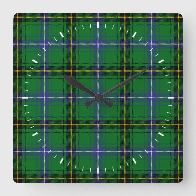 Horloge Carrée Clan Henderson Tartan (Recto)